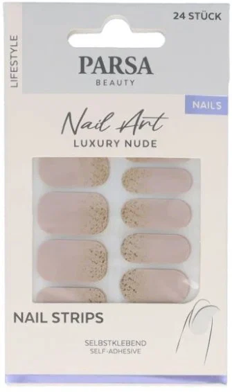 Neglur límmiðar Nude með sprinkles 24 stk.