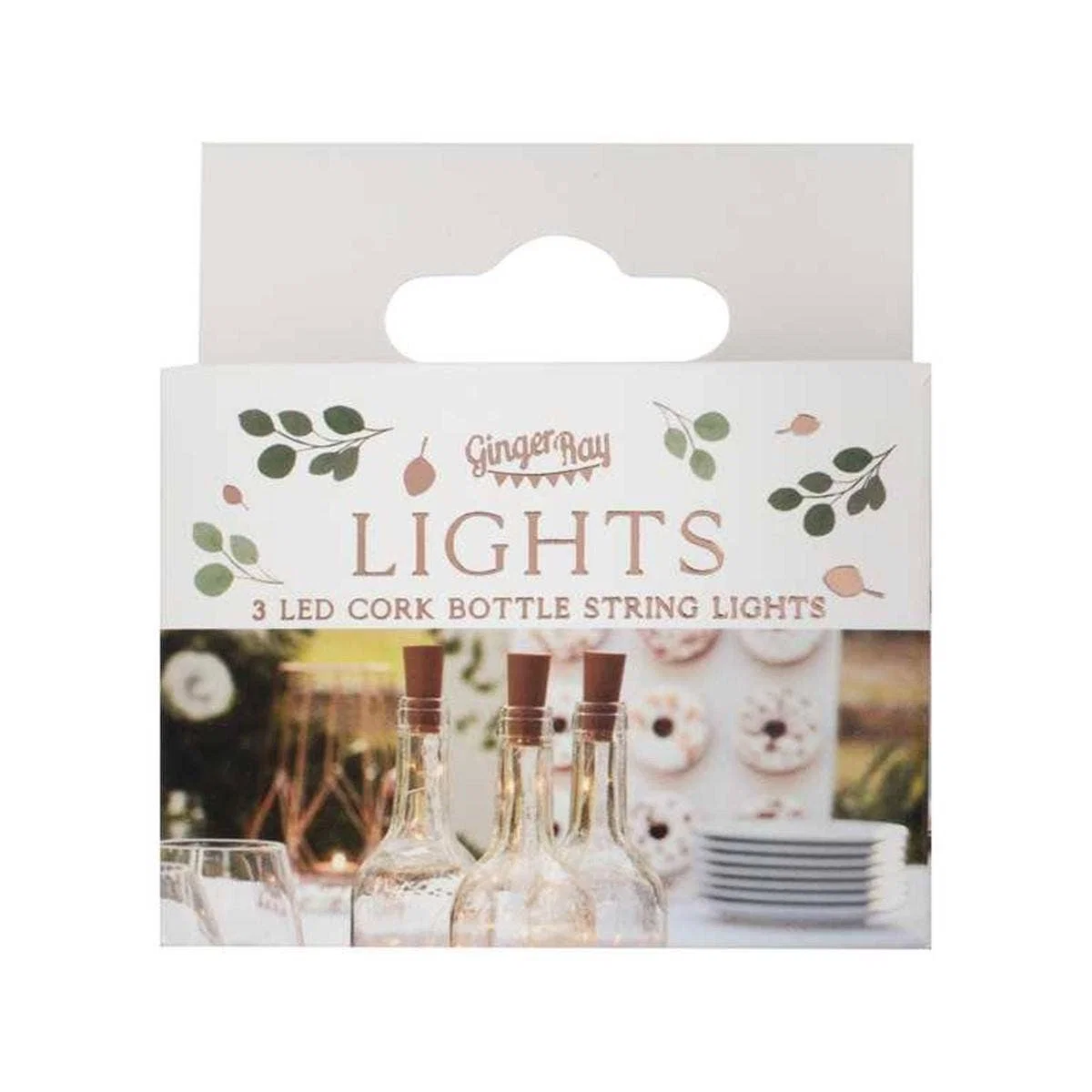 Botanical Wedding - korktappi með ljósaseríu