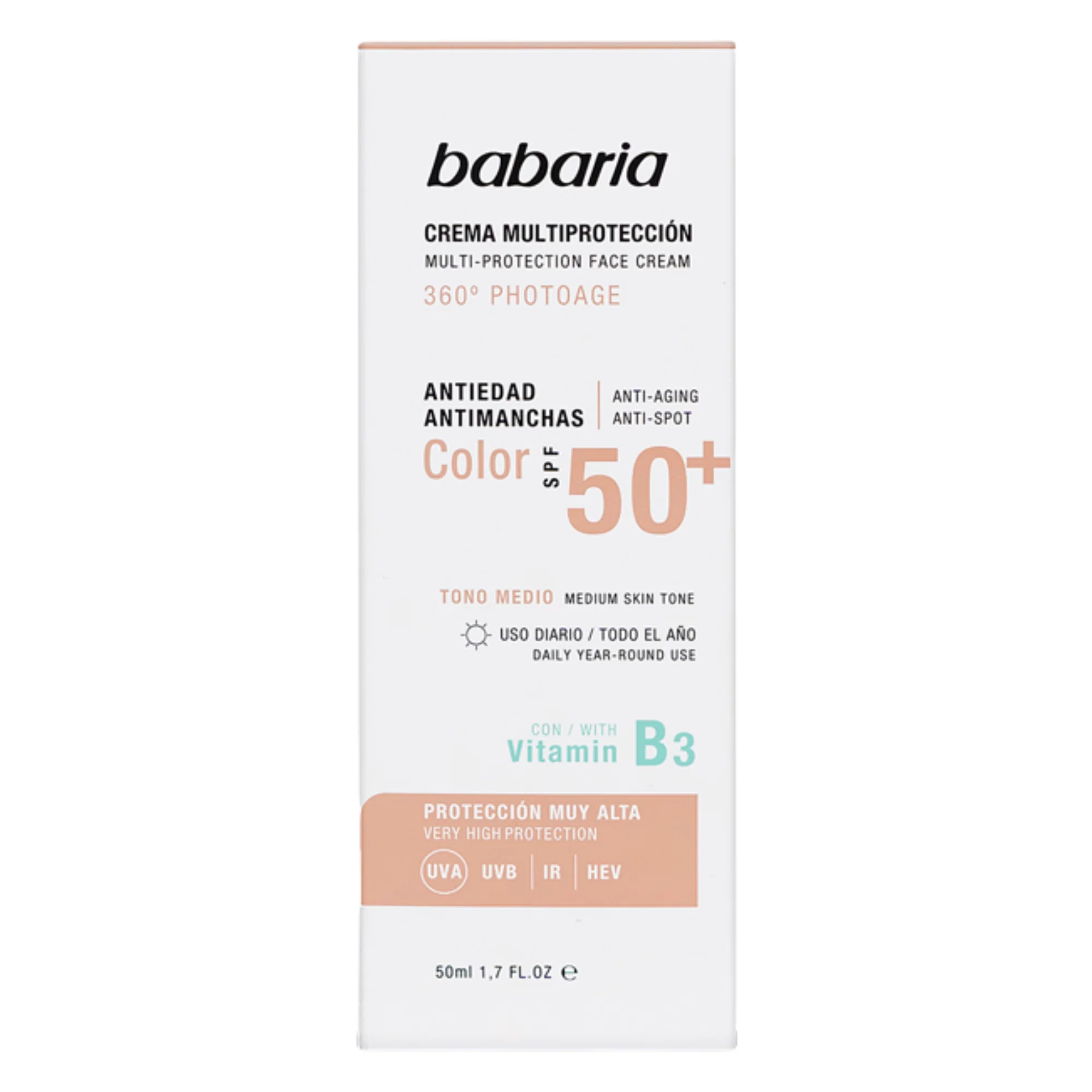 Facial Sun Cream SPF50+ color