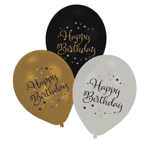Latexblöðrur Happy Birthday