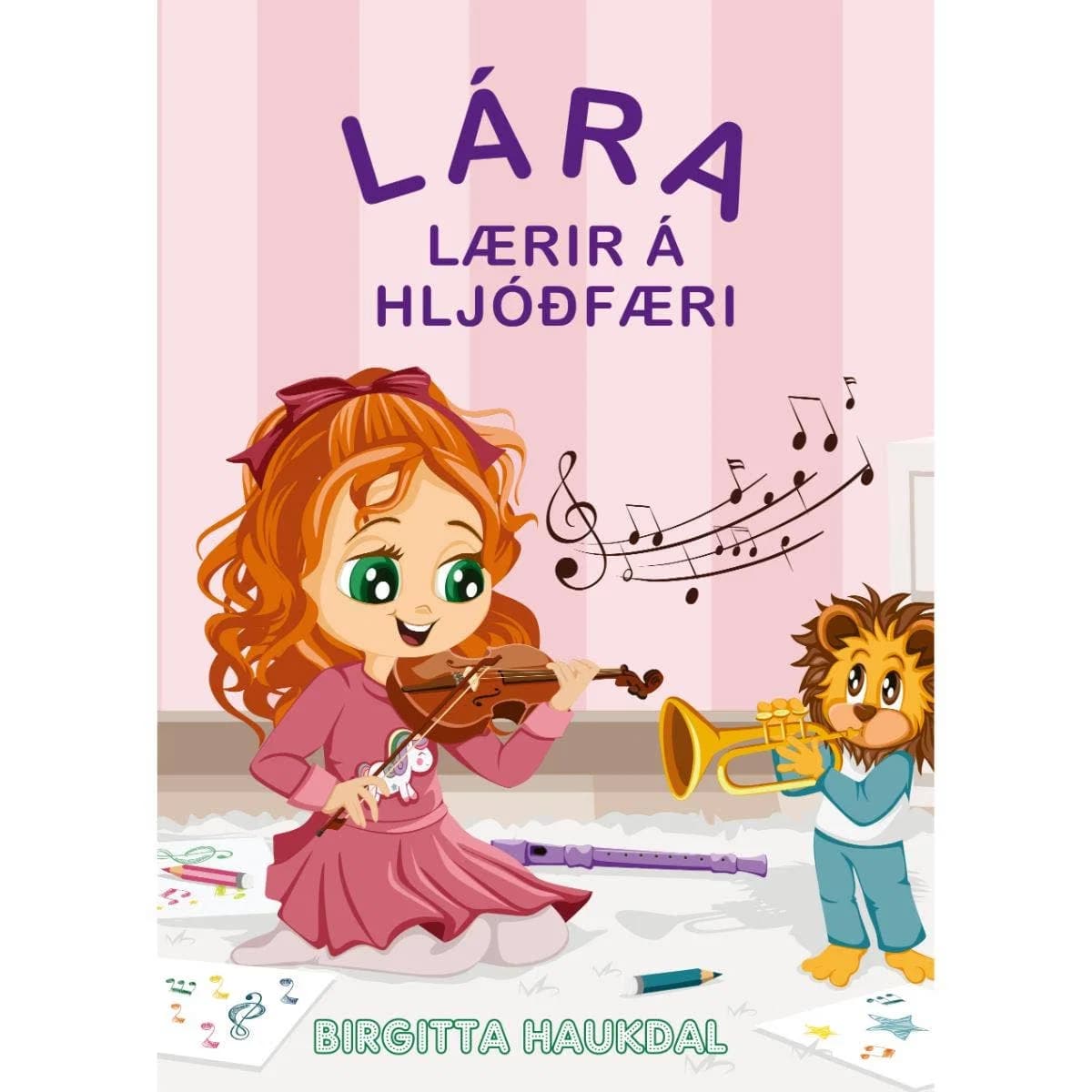 Lára lærir á hljóðfæri