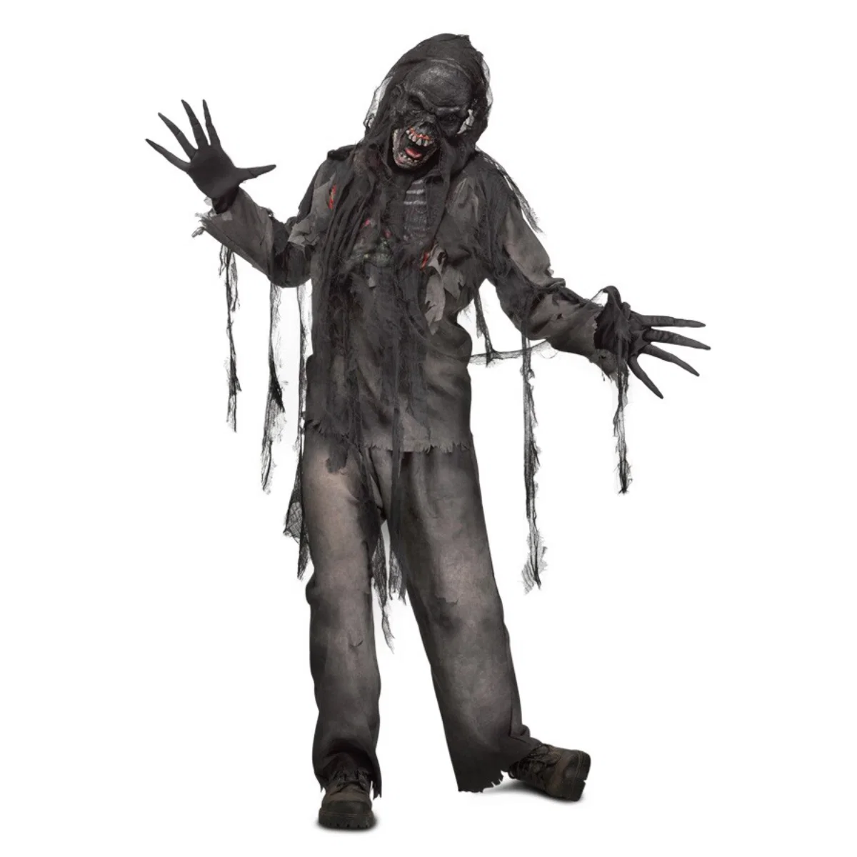 Brennd Zombie búningur One Size fullorðins