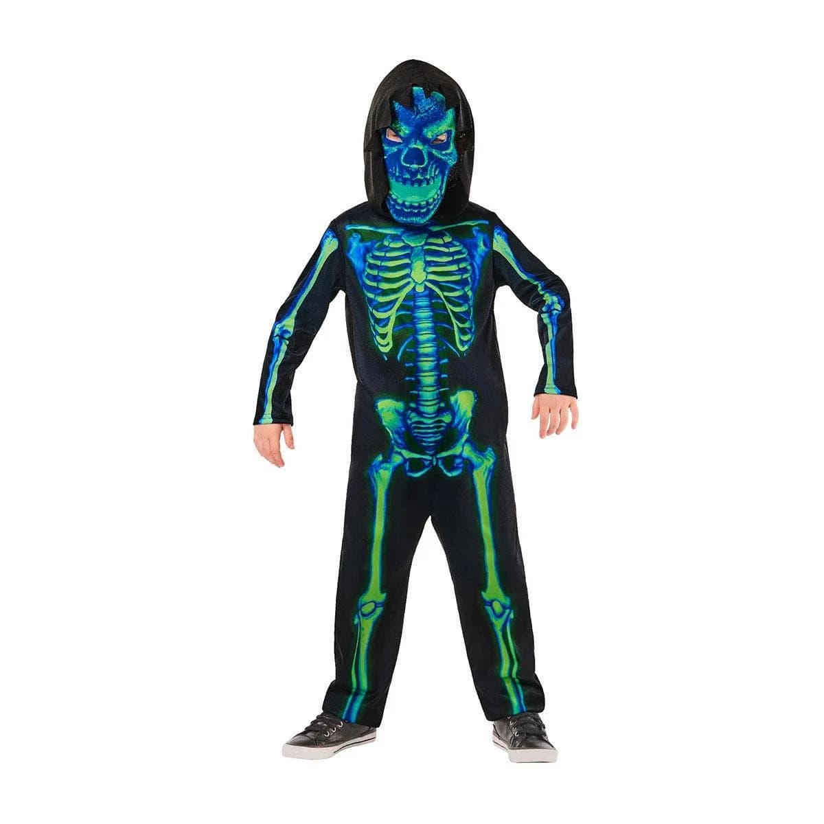 Neon Green Skeleton Búningur XS