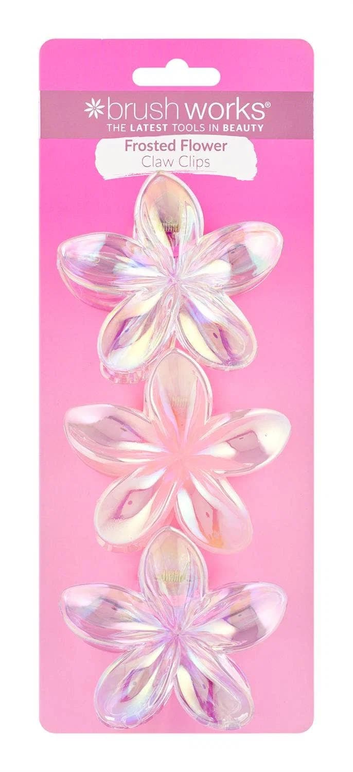 Frosted Flower Claw Clips 3pk