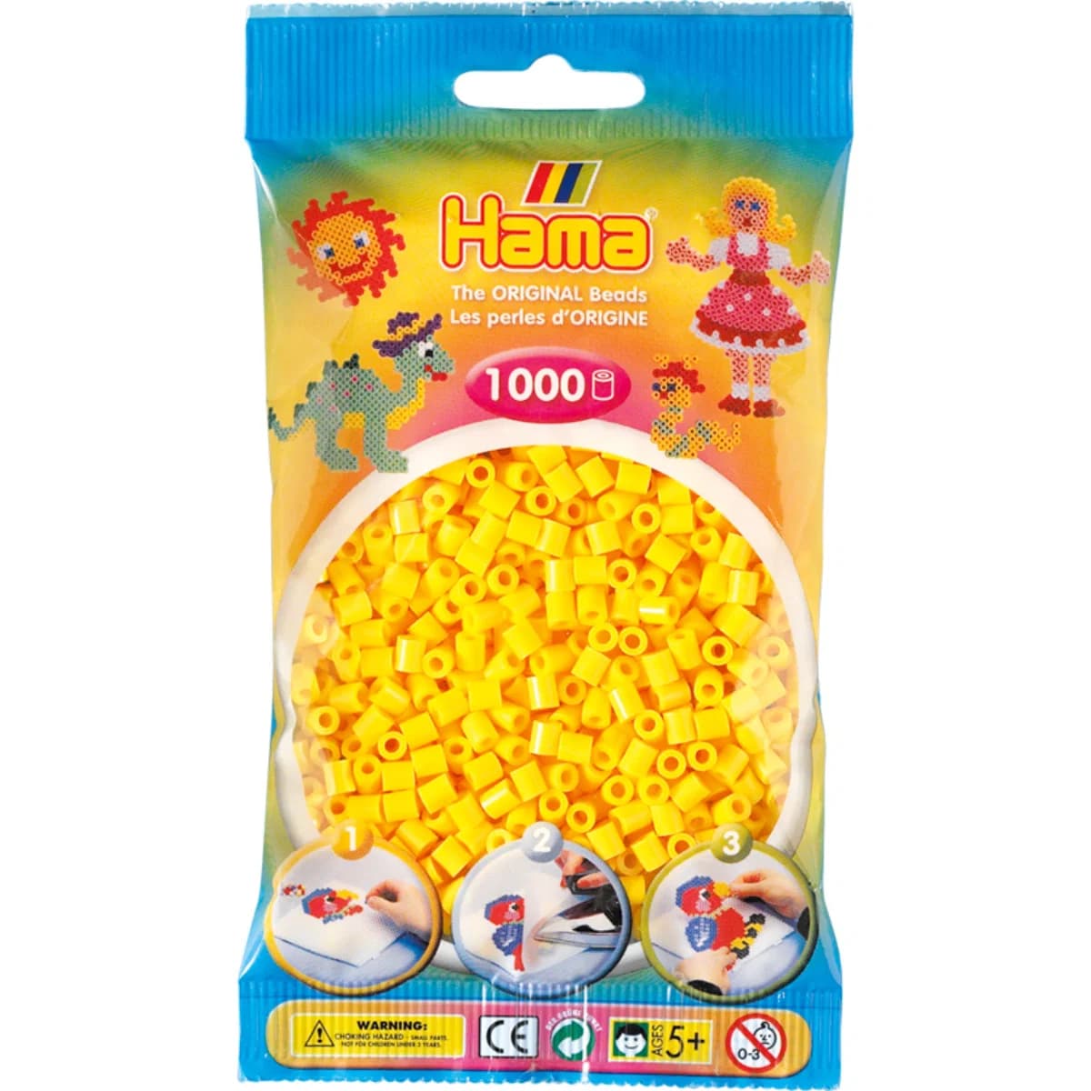 Perlur 1000 stk gular