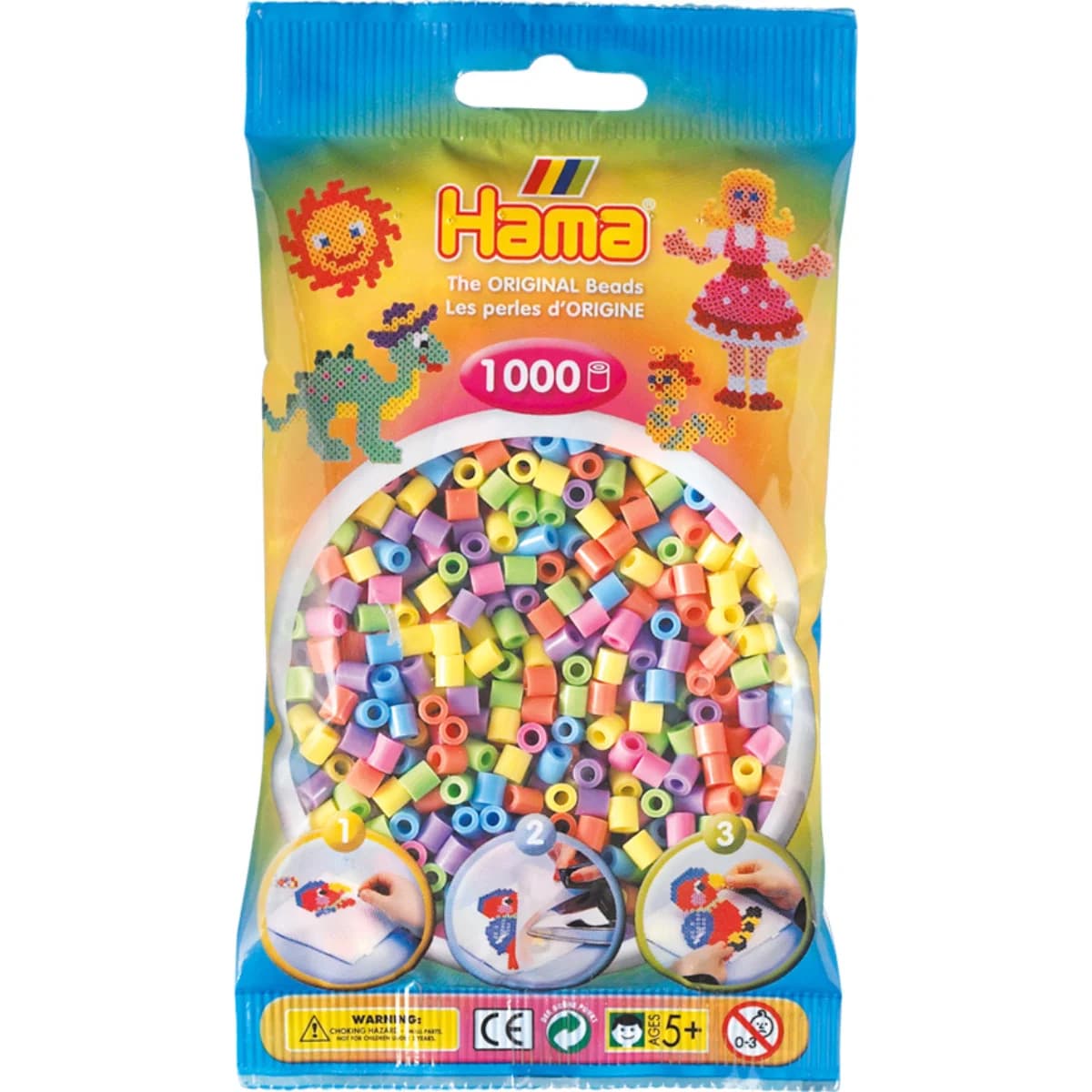 Perlur 1000 stk blandaðar pastel