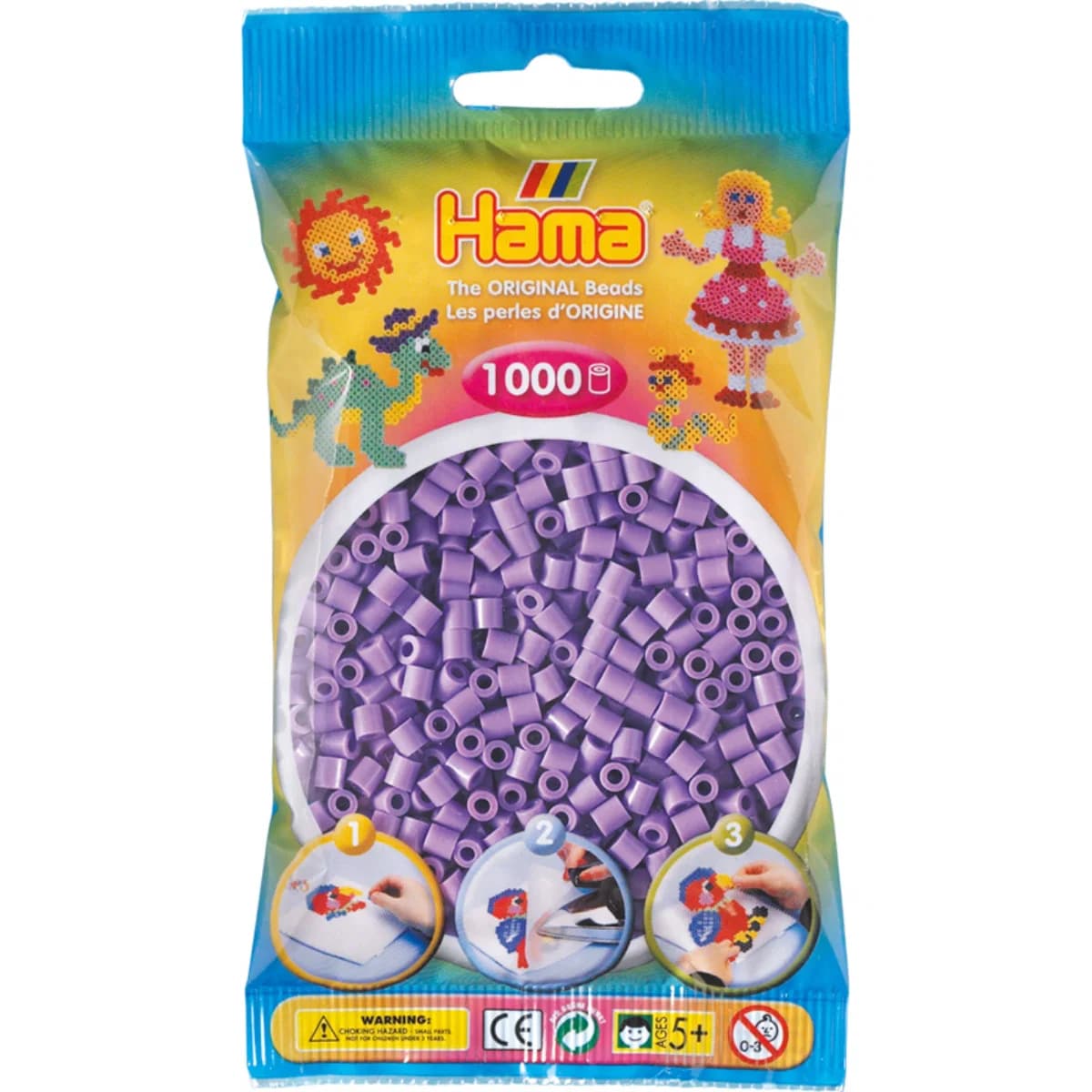 Perlur 1000 stk fjólubláar pastel