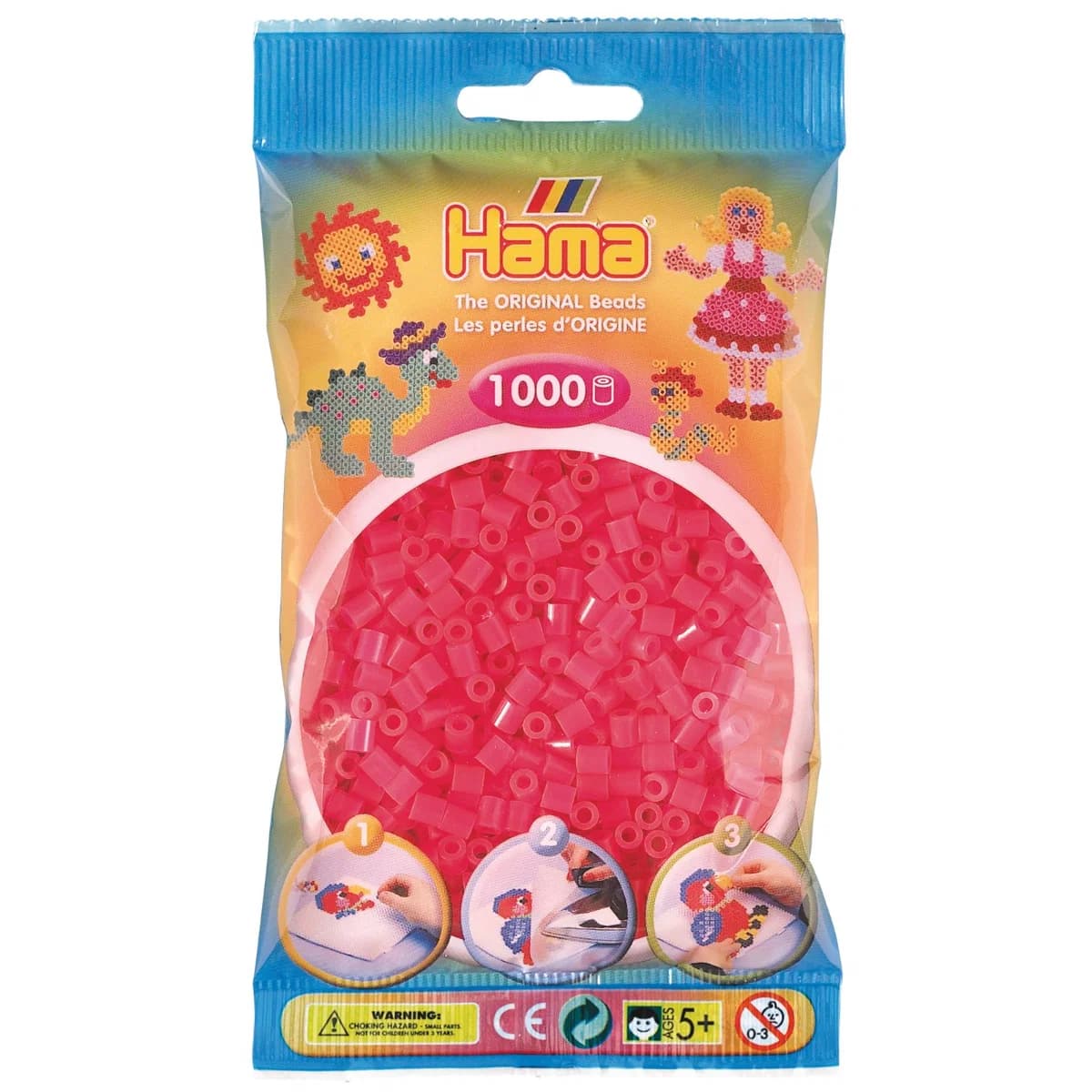 Perlur 1000 stk fuchsia neon