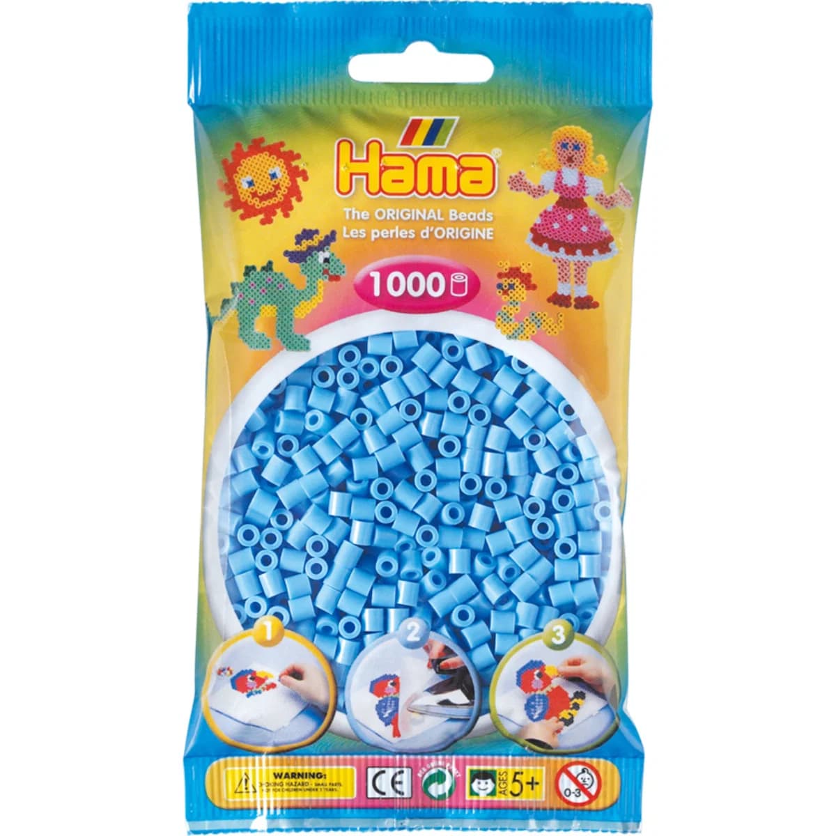 Perlur 1000 stk bláar pastel