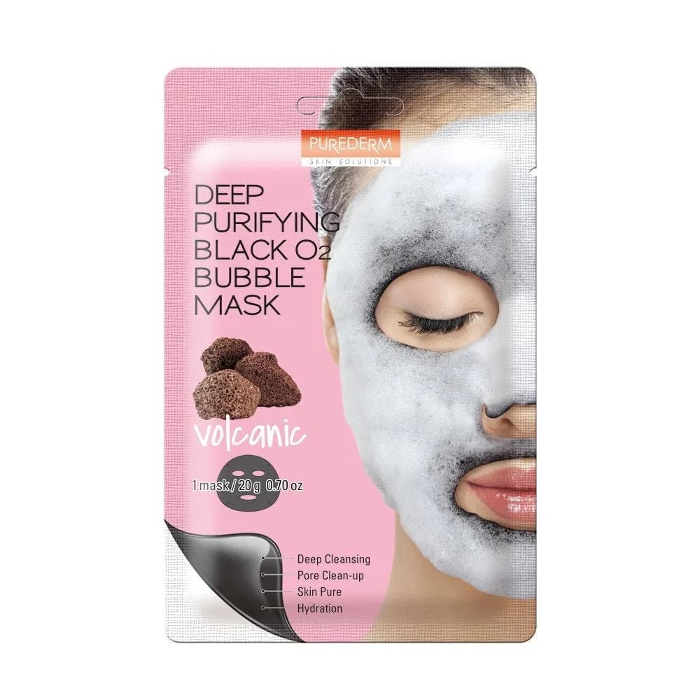 Deep Purifying Black O2 Bubble Mask Volcanic
