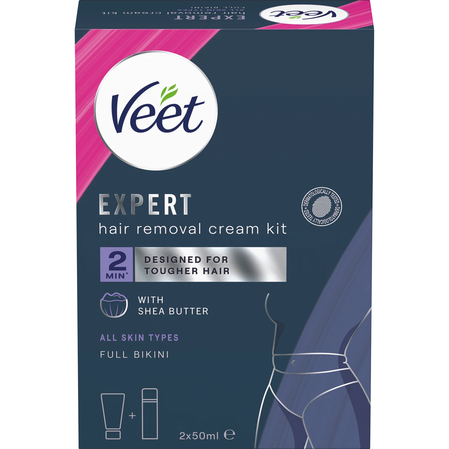 Expert háreyðinga kit fyrir bikini svæði 2x50ml